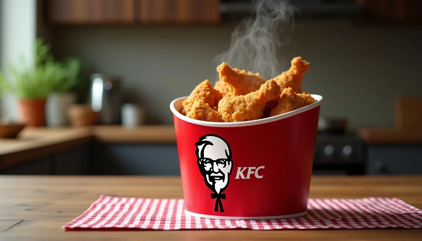 Pollo KFC Original Recipe crujiente recién preparado en Chile