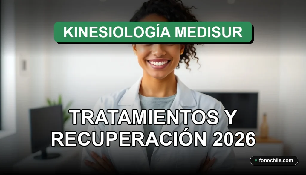 Profesional de kinesiología en Medisur sonriendo con confianza en una clínica moderna.