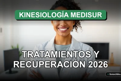 Profesional de kinesiología en Medisur sonriendo con confianza en una clínica moderna.