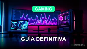Una guía definitiva para la fábrica de laptops y PC gaming del futuro en 2026, mostrando una configuración de alta gama con iluminación RGB.
