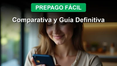 Una mujer joven sonríe con alivio mientras revisa su saldo en una bolsa prepago, mostrando control financiero.