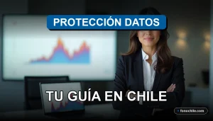 Guía legal sobre la nueva Ley de Protección de Datos Biométricos 2026 en Chile, representada por una profesional en un entorno corporativo seguro.