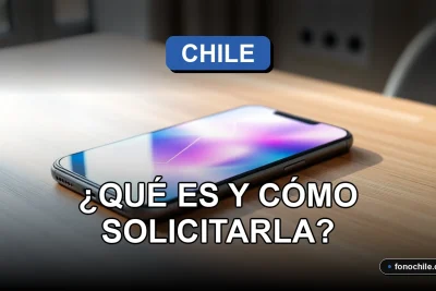 Un teléfono inteligente mostrando un gráfico abstracto de colores sobre un escritorio, relacionado con información de servicios en Chile.