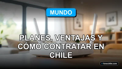 Planes de línea fija Mundo 2026 para el hogar en Chile, mostrando un router moderno en una mesa.