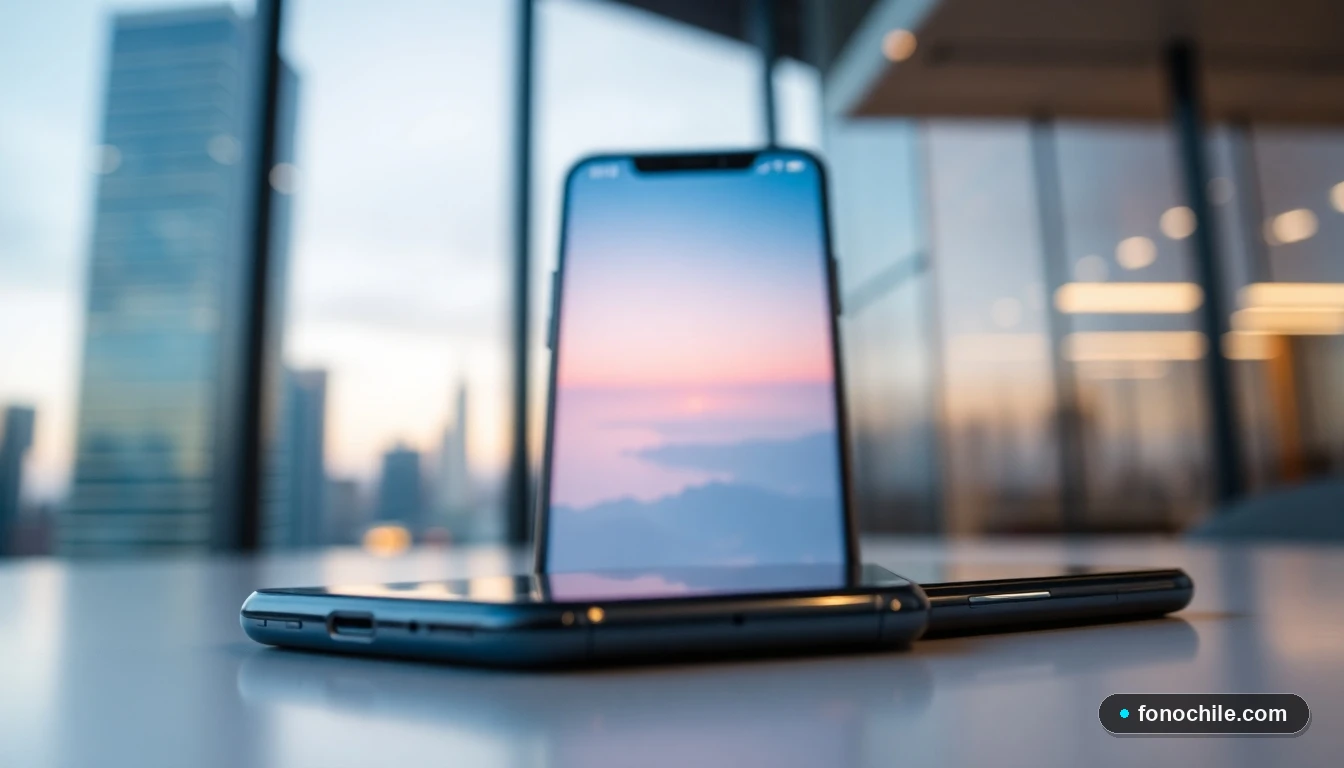 Comparación visual de smartphones mostrando datos de planes móviles en un entorno moderno.