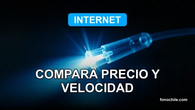 Comparación visual de planes de fibra óptica 2026 mostrando un haz de luz azul recorriendo un cable de fibra óptica transparente en un fondo oscuro.