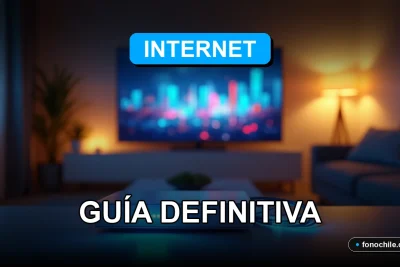 Comparativa de planes de fibra óptica en Chile mostrando velocidad y cobertura en un hogar moderno.
