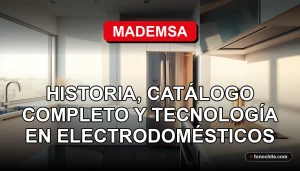 Catálogo de electrodomésticos Mademsa 2026 con tecnología innovadora, mostrando una cocina moderna y minimalista.