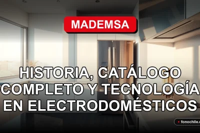 Catálogo de electrodomésticos Mademsa 2026 con tecnología innovadora, mostrando una cocina moderna y minimalista.