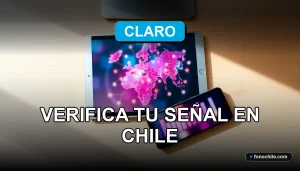 Mapa de cobertura de red móvil Claro 2026 mostrado en una tablet sobre un mapa físico de Chile.