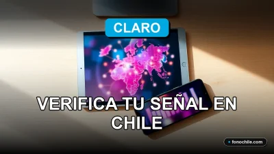 Mapa de cobertura de red móvil Claro 2026 mostrado en una tablet sobre un mapa físico de Chile.