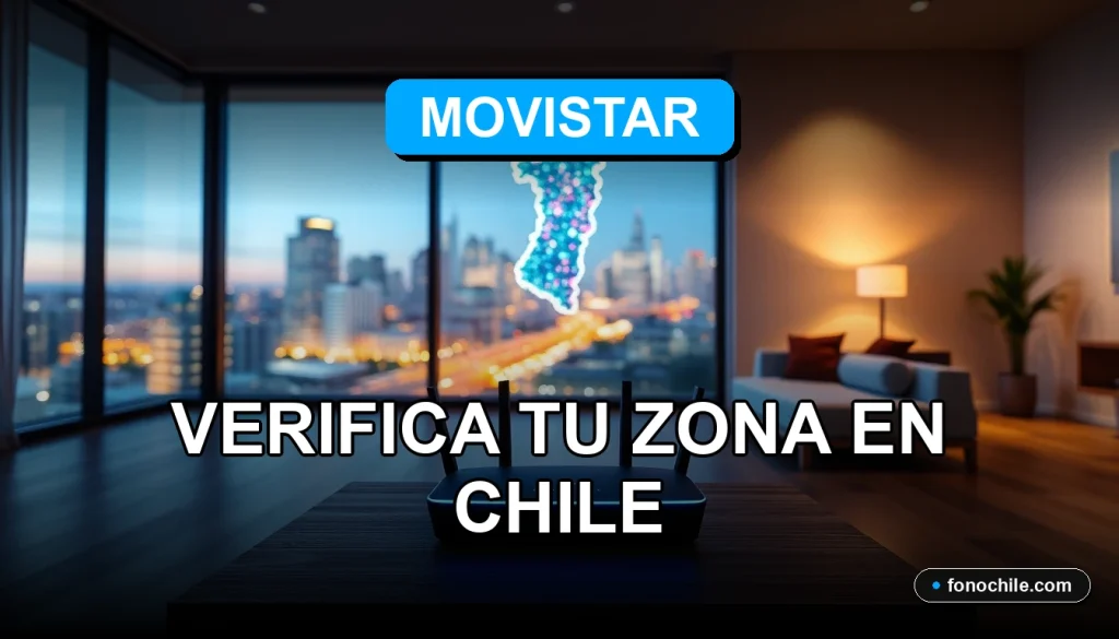 Mapa de Cobertura Movistar 2026 en Chile mostrando una casa moderna con excelente señal.