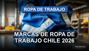 Catálogo de marcas de ropa de trabajo profesional y durable en Chile, mostrando un uniforme industrial azul sobre una mesa de taller.