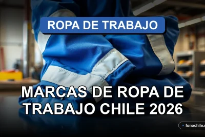 Catálogo de marcas de ropa de trabajo profesional y durable en Chile, mostrando un uniforme industrial azul sobre una mesa de taller.