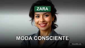 Una mujer latina sonriendo con confianza, vistiendo una elegante chaqueta de material reciclado, en un estudio de fotografía minimalista con iluminación suave.