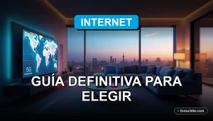 Comparativa abstracta de redes móviles y cobertura en Chile mostrada en gráficos de colores sobre una mesa.