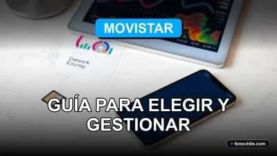 Plan de datos móviles Movistar 2026, gráficos de uso y cobertura en una tableta.