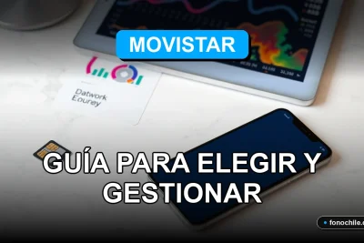 Plan de datos móviles Movistar 2026, gráficos de uso y cobertura en una tableta.