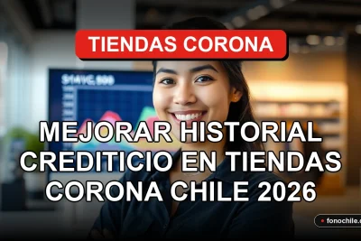 Una mujer latina sonriente en una tienda de retail, con gráficos abstractos de crédito en una pantalla de fondo.