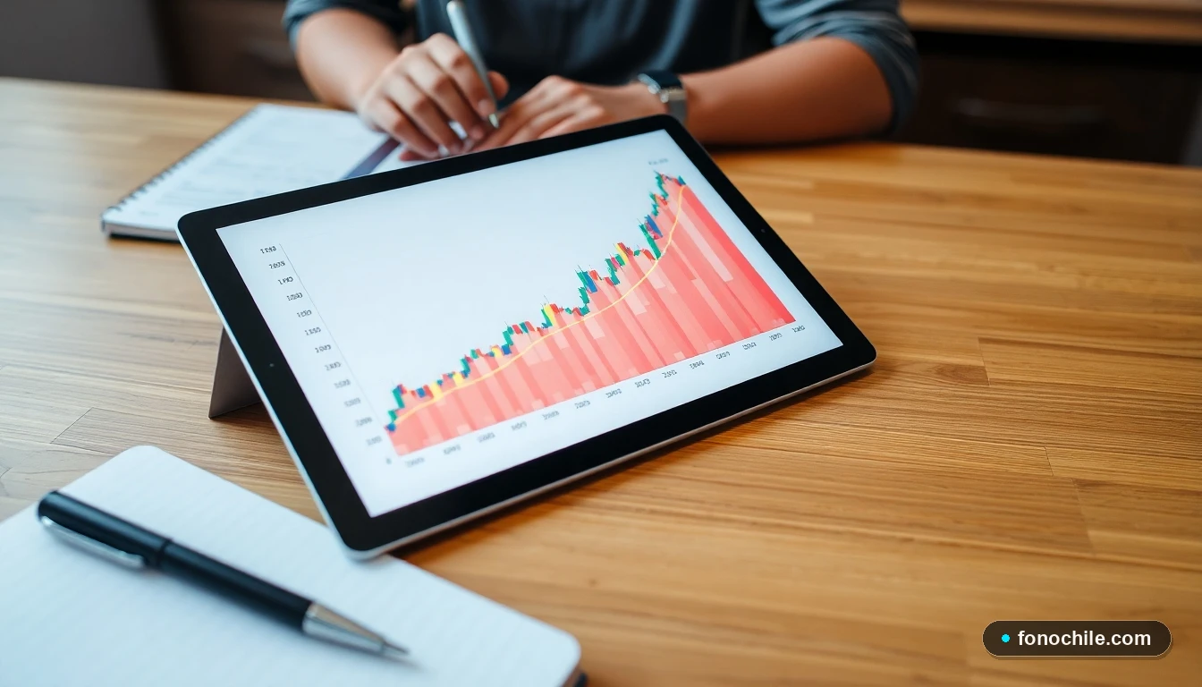 Gráfico abstracto de crecimiento que representa la mejora del puntaje crediticio en Chile