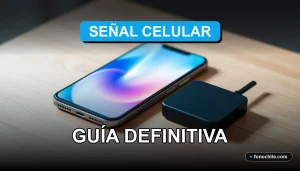 Guía para mejorar la señal de celular en 2026 con tecnología moderna sobre un escritorio de diseño.