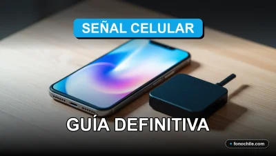 Guía para mejorar la señal de celular en 2026 con tecnología moderna sobre un escritorio de diseño.