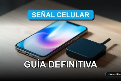 Guía para mejorar la señal de celular en 2026 con tecnología moderna sobre un escritorio de diseño.