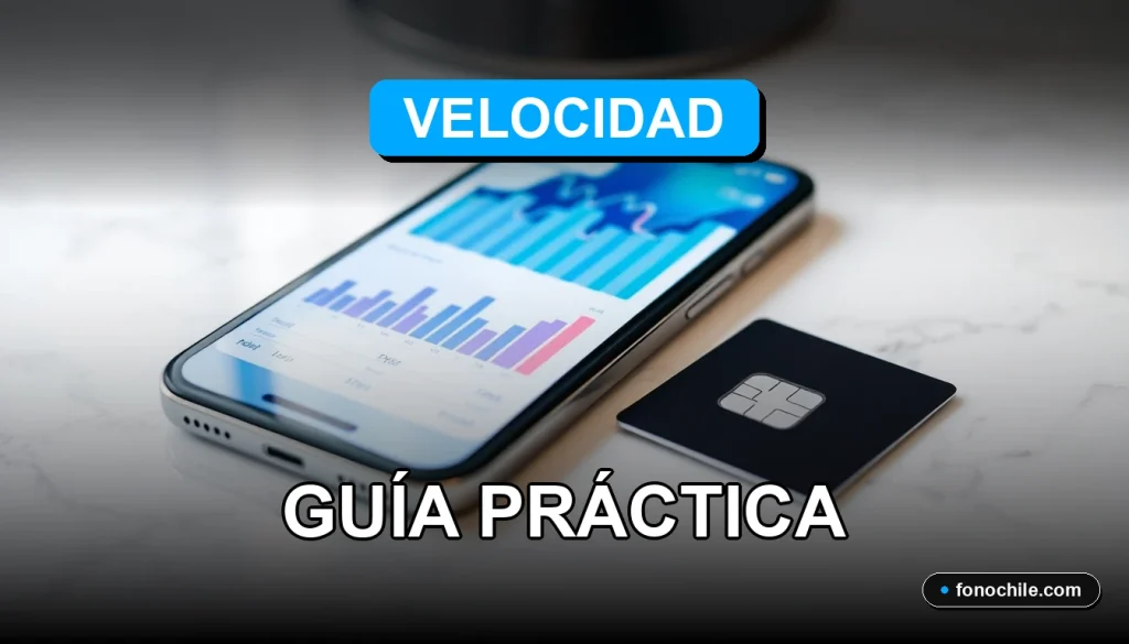 Guía para mejorar la velocidad de internet móvil en Chile en 2026 con gráficos de datos abstractos.