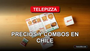 Menú de Telepizza Chile 2026 mostrando combos de pizza sobre una mesa.