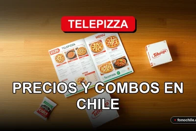 Menú de Telepizza Chile 2026 mostrando combos de pizza sobre una mesa.