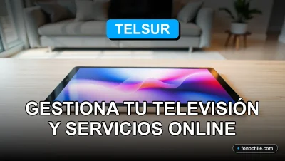 Una tableta moderna sobre un escritorio de madera clara muestra gráficos abstractos de colores, representando la aplicación de gestión de servicios Telsur.