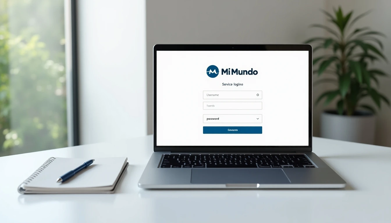 Portal de cliente Mi Mundo de Mundo Pacífico abierto en una laptop para gestionar servicios de internet y telefonía