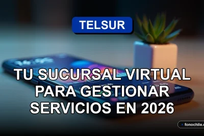 Modern smartphone showing abstract data graphs rests on a clean wooden table next to a stylized plant, representing the Mi Telsur virtual branch.