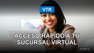 Un cliente de VTR accede a su sucursal virtual en una laptop, mostrando gráficos abstractos de colores en la pantalla.