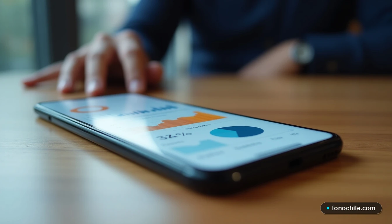Pantalla de la aplicación Mi WOM mostrando un dashboard con gráficos de consumo de datos y saldo.