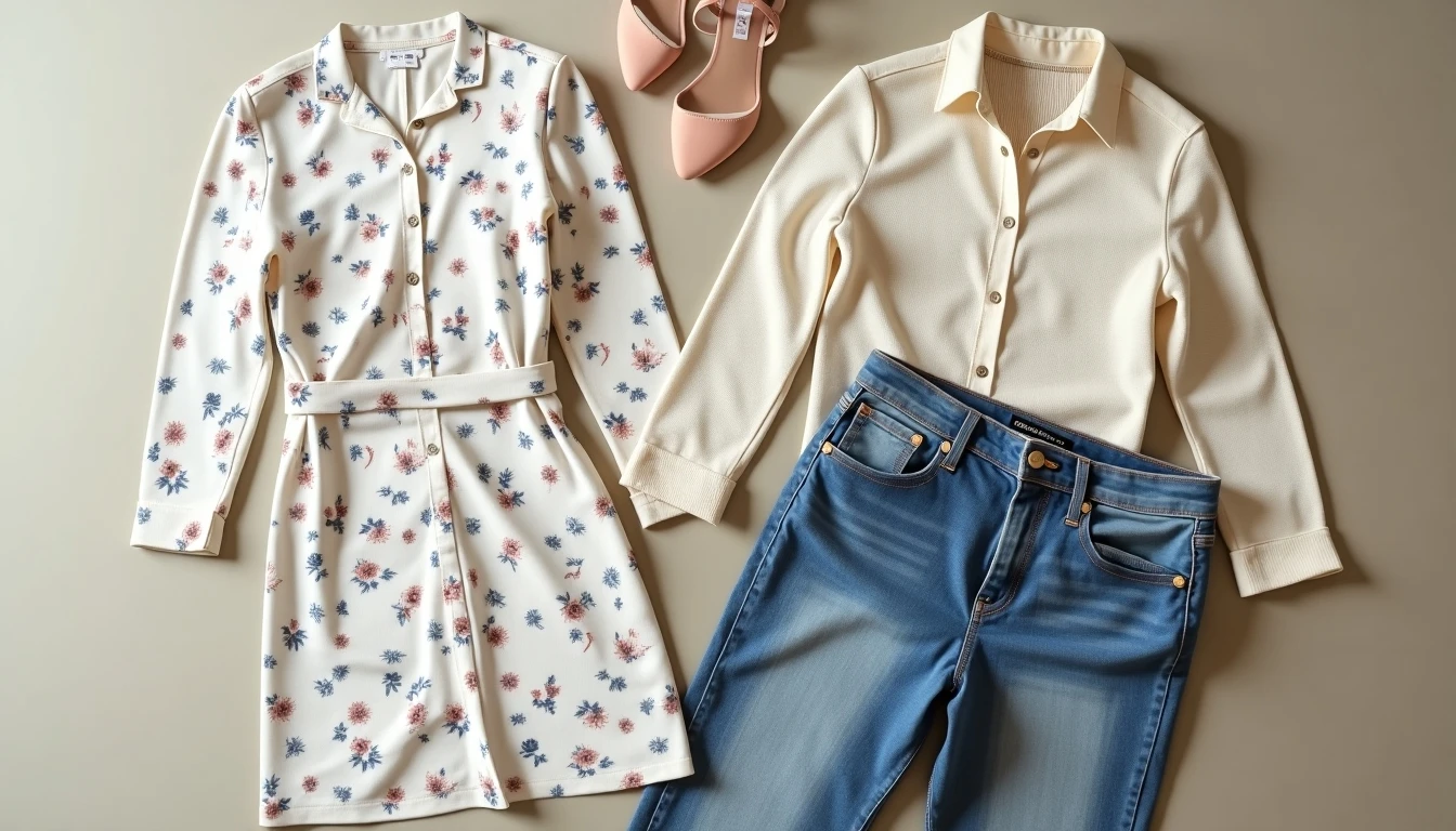 Selección de moda Tricot 2026: vestido midi floral, jeans skinny y blusa de encaje