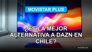 Una comparativa visual de servicios de streaming en Chile, mostrando una interfaz moderna y colorida en una pantalla de televisión.