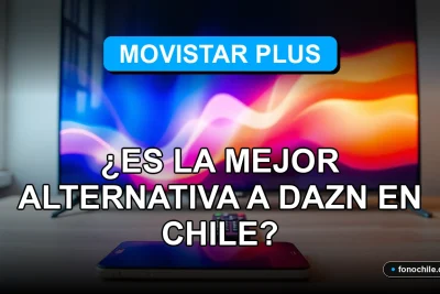 Una comparativa visual de servicios de streaming en Chile, mostrando una interfaz moderna y colorida en una pantalla de televisión.