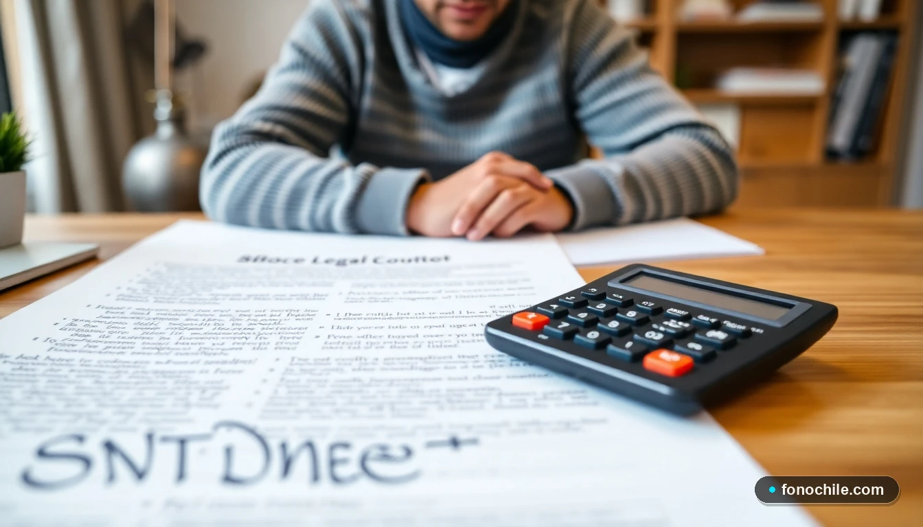 Documento legal abstracto y calculadora para simular el costo de una multa por término anticipado de contrato.