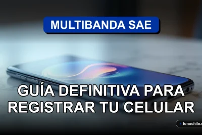 Un moderno smartphone multibanda descansa sobre una mesa de diseño, mostrando gráficos abstractos de cobertura de red en su pantalla.