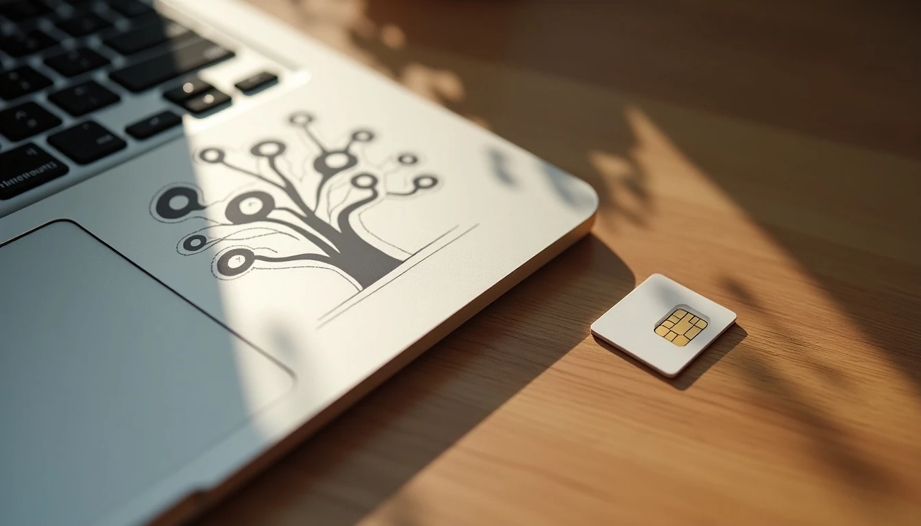 SIM card Claro y concepto visual de conexión familiar para servicios de telecomunicaciones integrados.