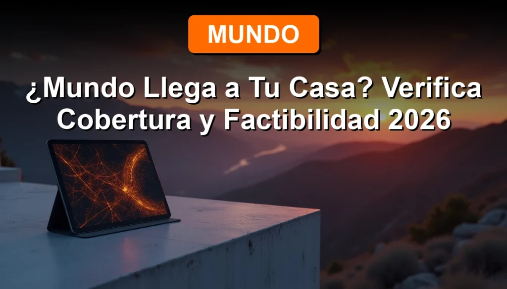 Un hombre verifica la cobertura de internet satelital de Mundo en su tableta, en el techo de su casa moderna con vista a las montañas al atardecer.