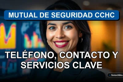 Una mujer latina sonriente, profesional de Mutual de Seguridad, en un entorno de oficina moderna y segura.