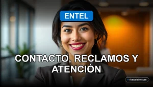 Una mujer hispana sonriente, representando el servicio al cliente de Entel, en un entorno profesional y moderno.