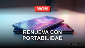 Ofertas de portabilidad de celulares WOM 2026 en una mesa moderna