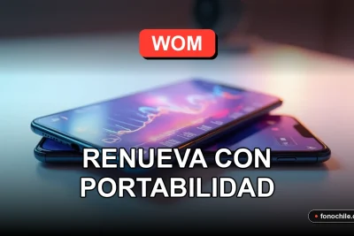 Ofertas de portabilidad de celulares WOM 2026 en una mesa moderna