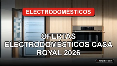 Oferta de electrodomésticos modernos para la cocina en Casa Royal 2026, incluyendo nevera y horno empotrado.