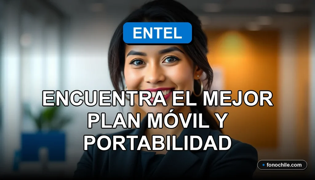 Una mujer latina sonriendo mira a la cámara, representando el servicio de portabilidad y planes móviles de Entel.