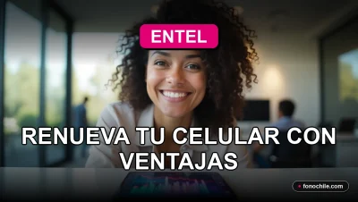 Cliente feliz revisando las nuevas ofertas de renovación de celular Entel 2026 en su dispositivo.