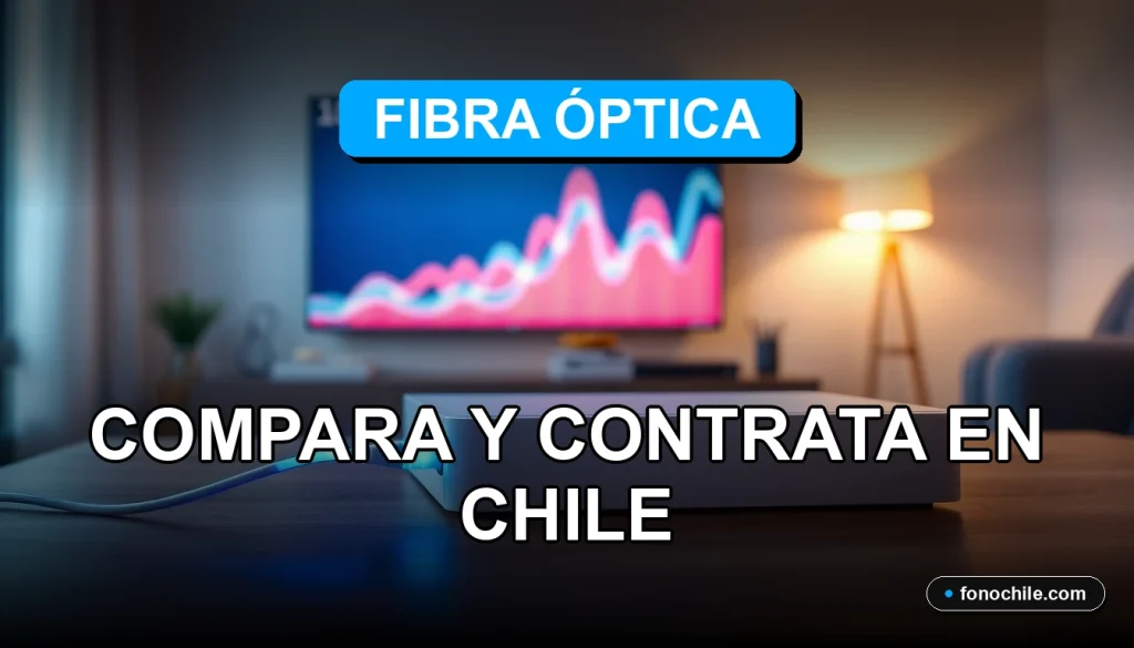 Comparación de ofertas de internet de fibra óptica en Chile para el año 2026 sobre fondo moderno.